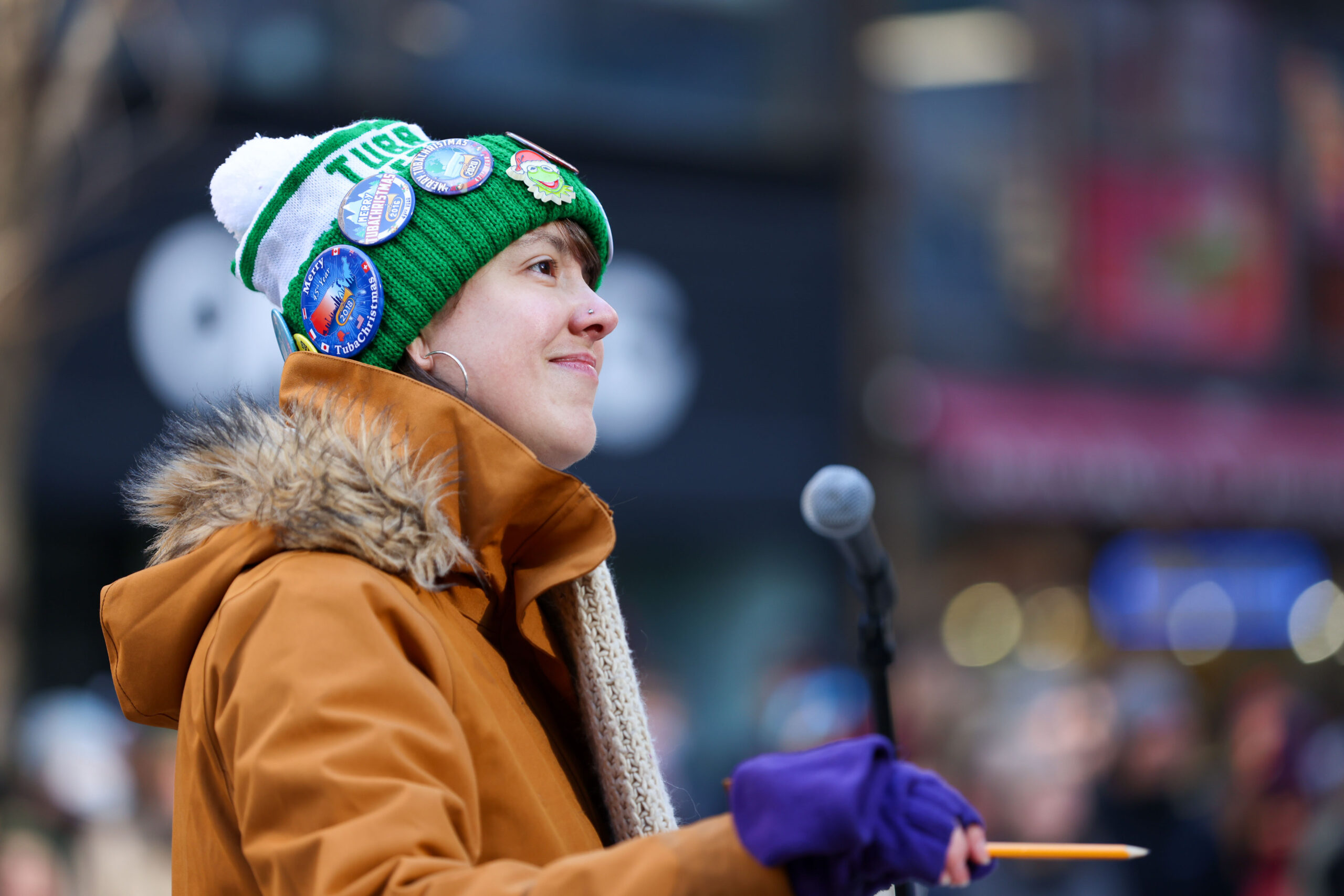 Natalie Sheeler at the annual Tuba Christmas in Boston.